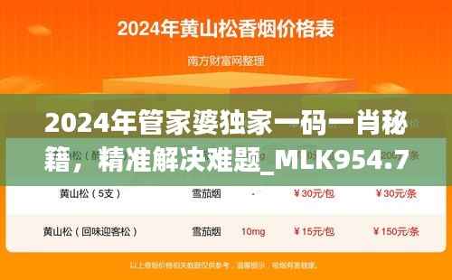 2024年管家婆独家一码一肖秘籍，精准解决难题_MLK954.76特别版