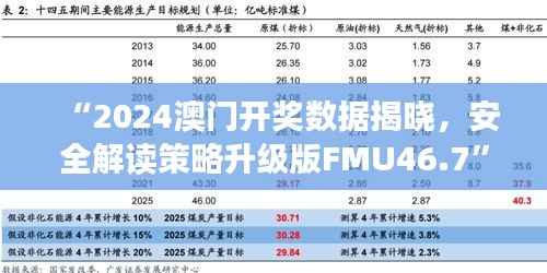 “2024澳门开奖数据揭晓，安全解读策略升级版FMU46.7”