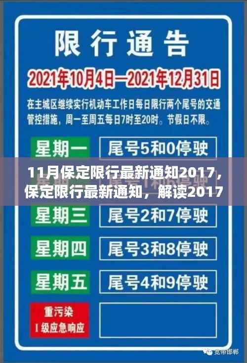 解读保定限行政策,最新通知及解读,涵盖2017年11月限行政策
