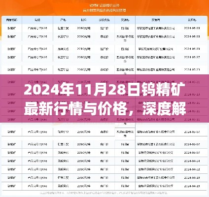深度解析,2024年11月28日钨精矿最新行情与价格展望
