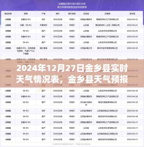 金乡县天气预报，聚焦实时天气情况表（XXXX年最新更新）