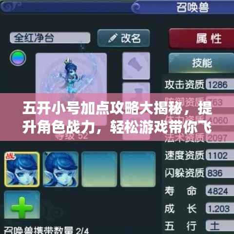 五开小号加点攻略大揭秘,提升角色战力,轻松游戏带你飞!